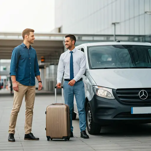 professional staff member helping traveler